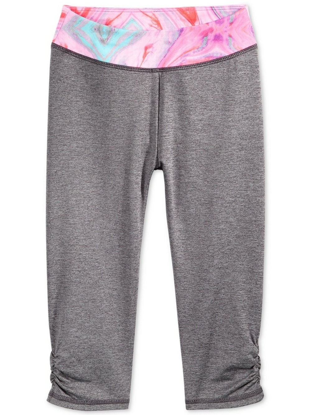 Layer 8 Grey Printed Waistband Capri Leggings